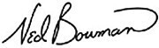 Ned Bowman handwritten signature