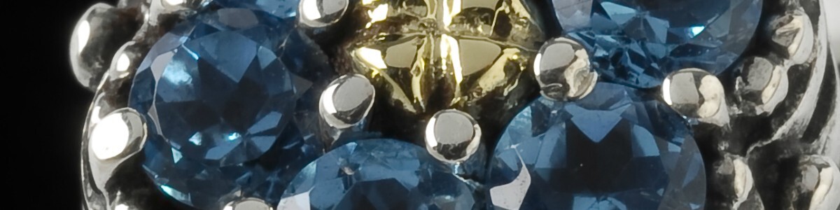 Blue Topaz Cluster Ring handcrafted by Bowman Originals