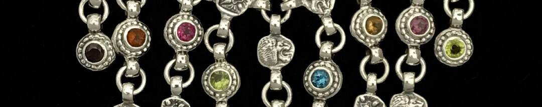 Handmade sterling silver and gemstone necklace by Bowman Originals